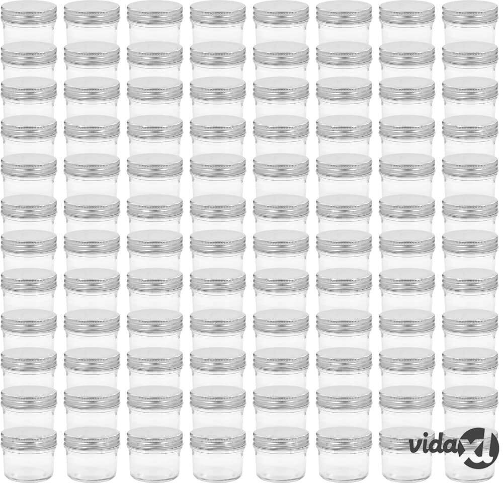vidaXL Lasiset hillopurkit hopean värisillä kansilla 96 kpl 110 ml vidaXL Lasiset hillopurkit hopean värisillä kansilla 96 kpl 110 ml