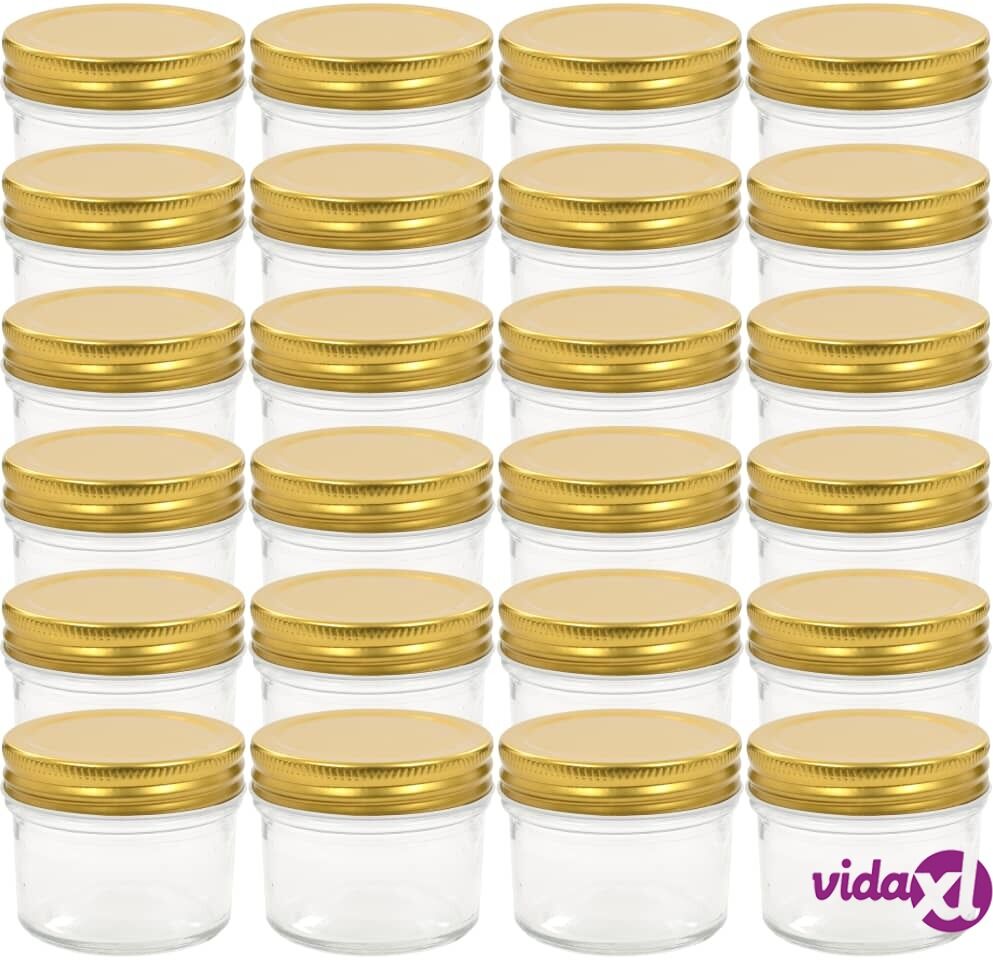 vidaXL Lasiset hillopurkit kullan värisillä kansilla 24 kpl 110 ml vidaXL Lasiset hillopurkit kullan värisillä kansilla 24 kpl 110 ml