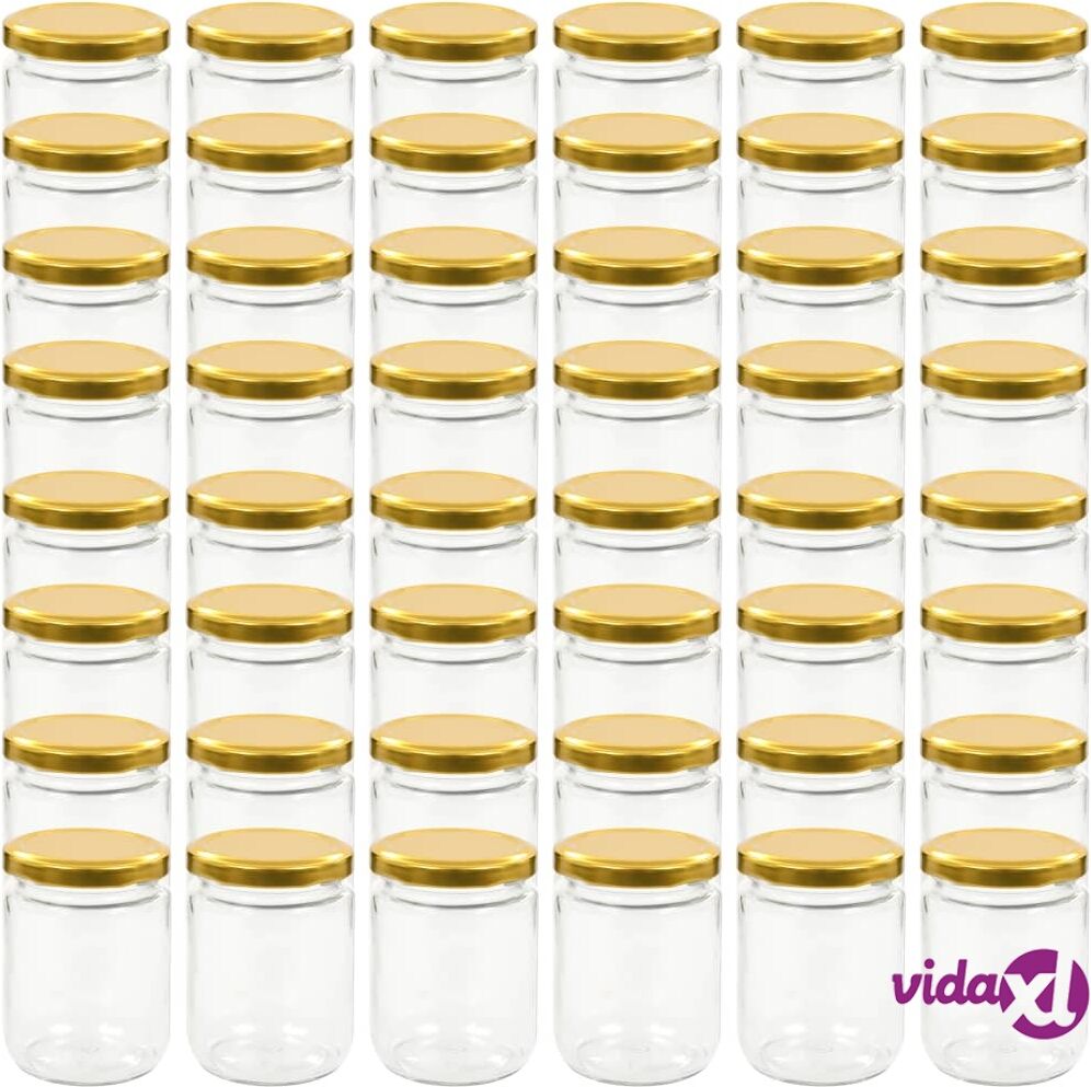 vidaXL Lasiset hillopurkit kullan värisillä kansilla 48 kpl 230 ml vidaXL Lasiset hillopurkit kullan värisillä kansilla 48 kpl 230 ml