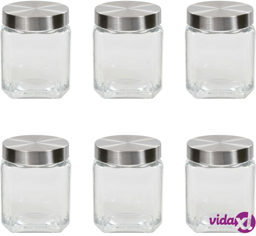 vidaXL Säilytyspurkit hopeisella kannella 6 kpl 1200 ml vidaXL Säilytyspurkit hopeisella kannella 6 kpl 1200 ml