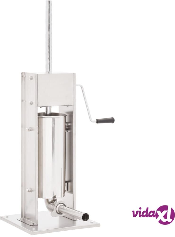 vidaXL Manuaalinen makkarantäyttökone hopea 5 l ruostumaton teräs vidaXL Manuaalinen makkarantäyttökone hopea 5 l ruostumaton teräs