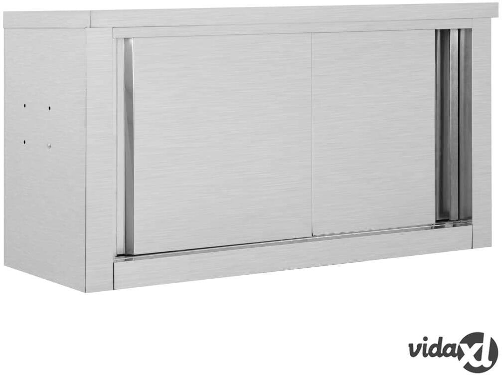 vidaXL Keittiön seinäkaappi liukuovilla 90x40x50 cm ruostumaton teräs vidaXL Keittiön seinäkaappi liukuovilla 90x40x50 cm ruostumaton teräs