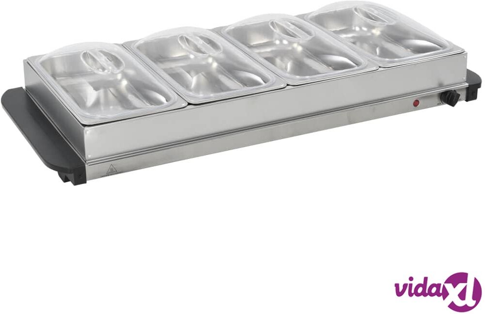 vidaXL Noutopöydän tarjoiluastia ruostumaton teräs 400 W 4x2,5 L vidaXL Noutopöydän tarjoiluastia ruostumaton teräs 400 W 4x2,5 L