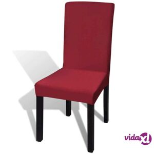 vidaXL Suora joustava tuolinsuoja 6 kpl viininpunainen