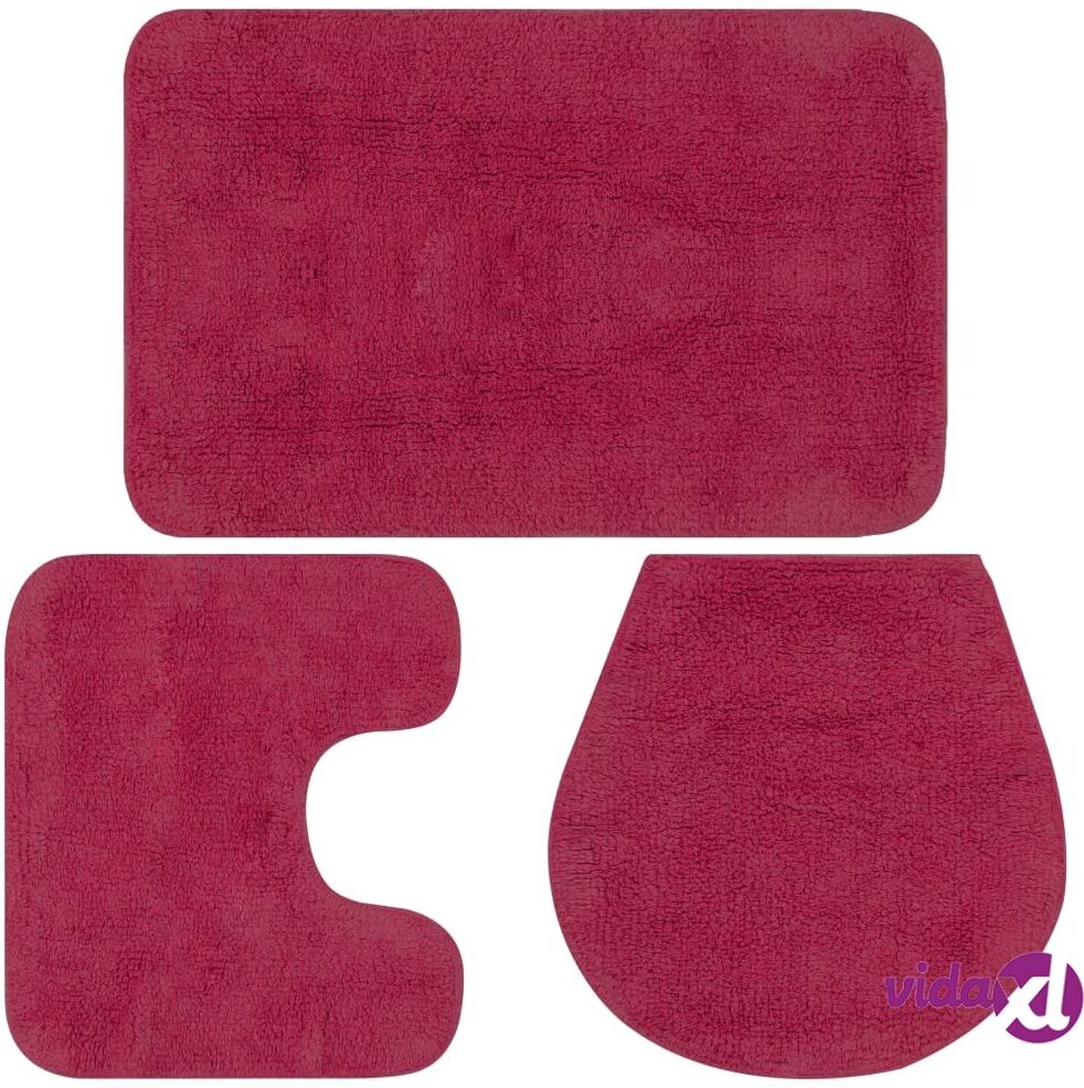 vidaXL Kylpyhuoneen mattosarja 3 osaa kangas fuksia vidaXL Kylpyhuoneen mattosarja 3 osaa kangas fuksia
