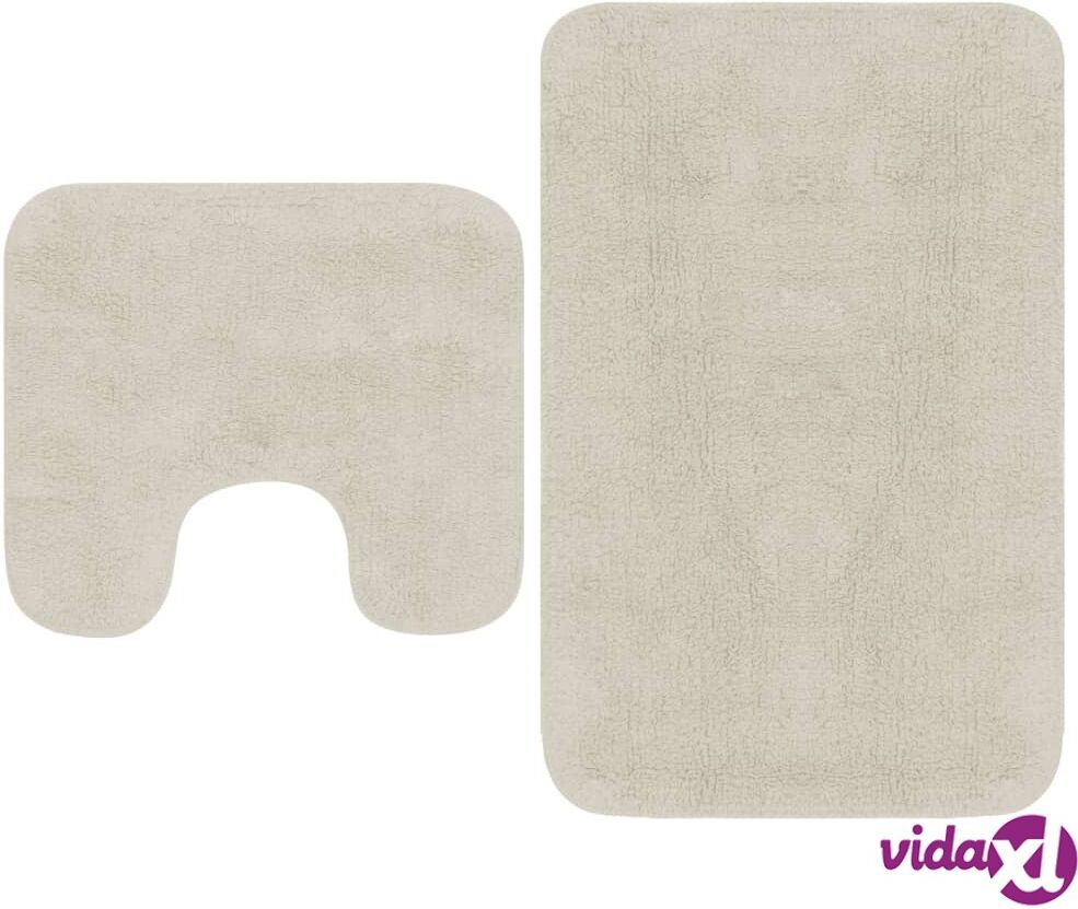 vidaXL Kylpyhuoneen mattosarja 2 osaa kangas valkoinen vidaXL Kylpyhuoneen mattosarja 2 osaa kangas valkoinen