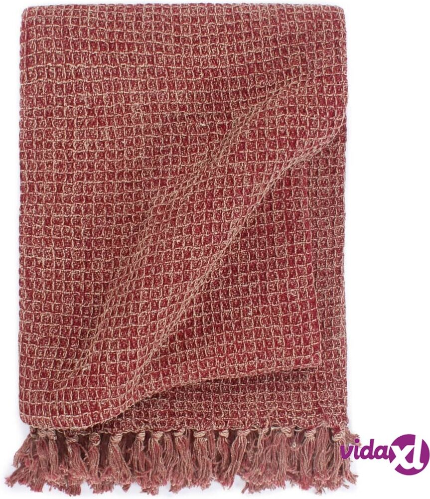 vidaXL Viltti puuvilla 160x210 cm viininpunainen vidaXL Viltti puuvilla 160x210 cm viininpunainen