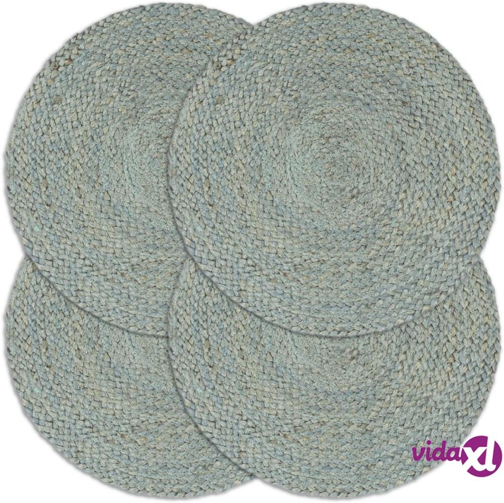 vidaXL Tabletit 4 kpl kuvioton oliivinvihreä 38 cm pyöreä juutti vidaXL Tabletit 4 kpl kuvioton oliivinvihreä 38 cm pyöreä juutti