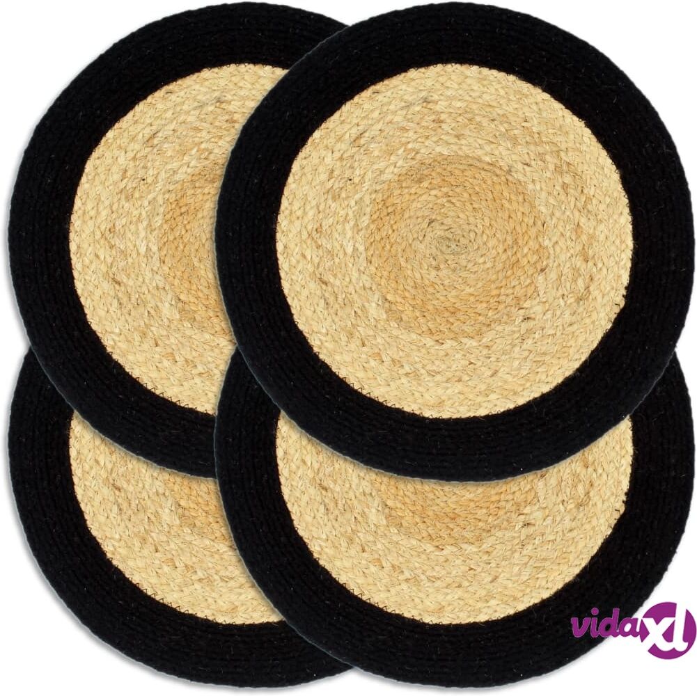 vidaXL Tabletit 4 kpl luonnollinen/musta 38 cm juutti ja puuvilla vidaXL Tabletit 4 kpl luonnollinen/musta 38 cm juutti ja puuvilla