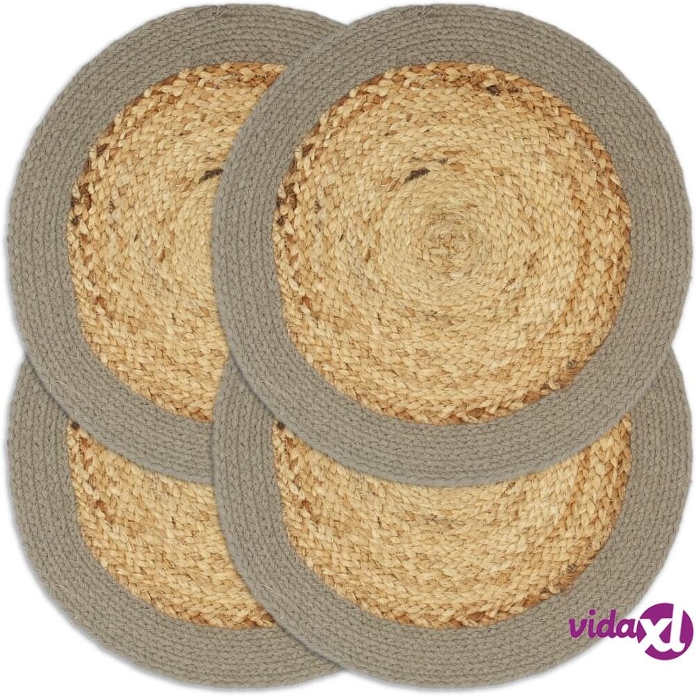 vidaXL Tabletit 4 kpl luonnollinen/harmaa 38 cm juutti ja puuvilla vidaXL Tabletit 4 kpl luonnollinen/harmaa 38 cm juutti ja puuvilla