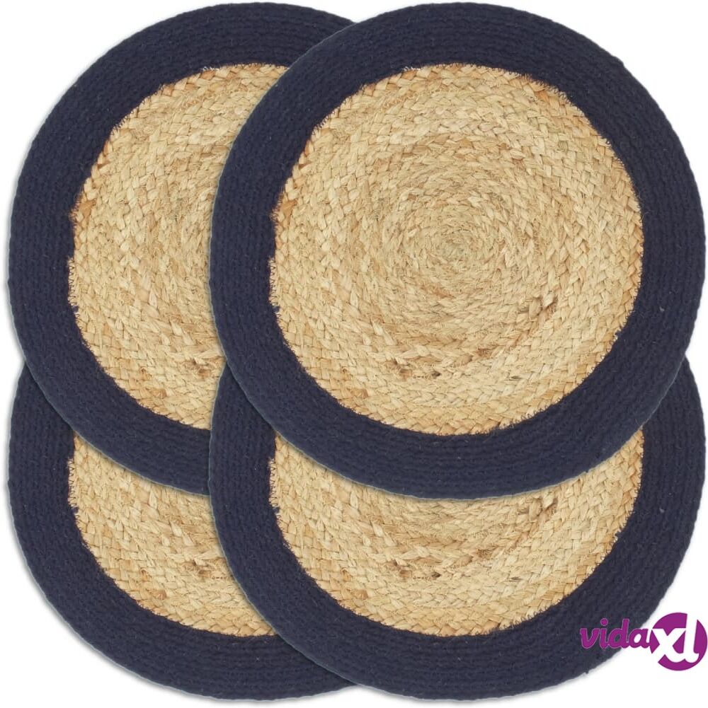 vidaXL Tabletit 4 kpl luonnollinen/sininen 38cm juutti/puuvilla vidaXL Tabletit 4 kpl luonnollinen/sininen 38cm juutti/puuvilla