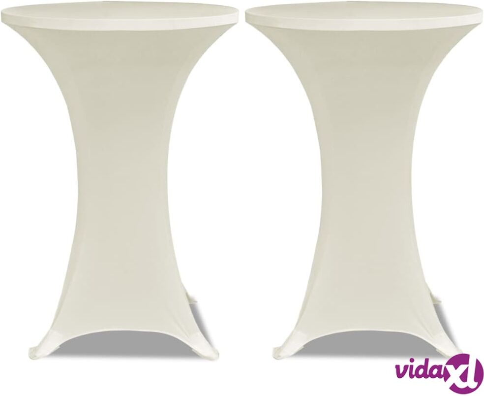 vidaXL Seisovan Pöydän Päällyste  Ø 70 cm Kermanvärinen Stretch 2 kpl vidaXL Seisovan Pöydän Päällyste  Ø 70 cm Kermanvärinen Stretch 2 kpl