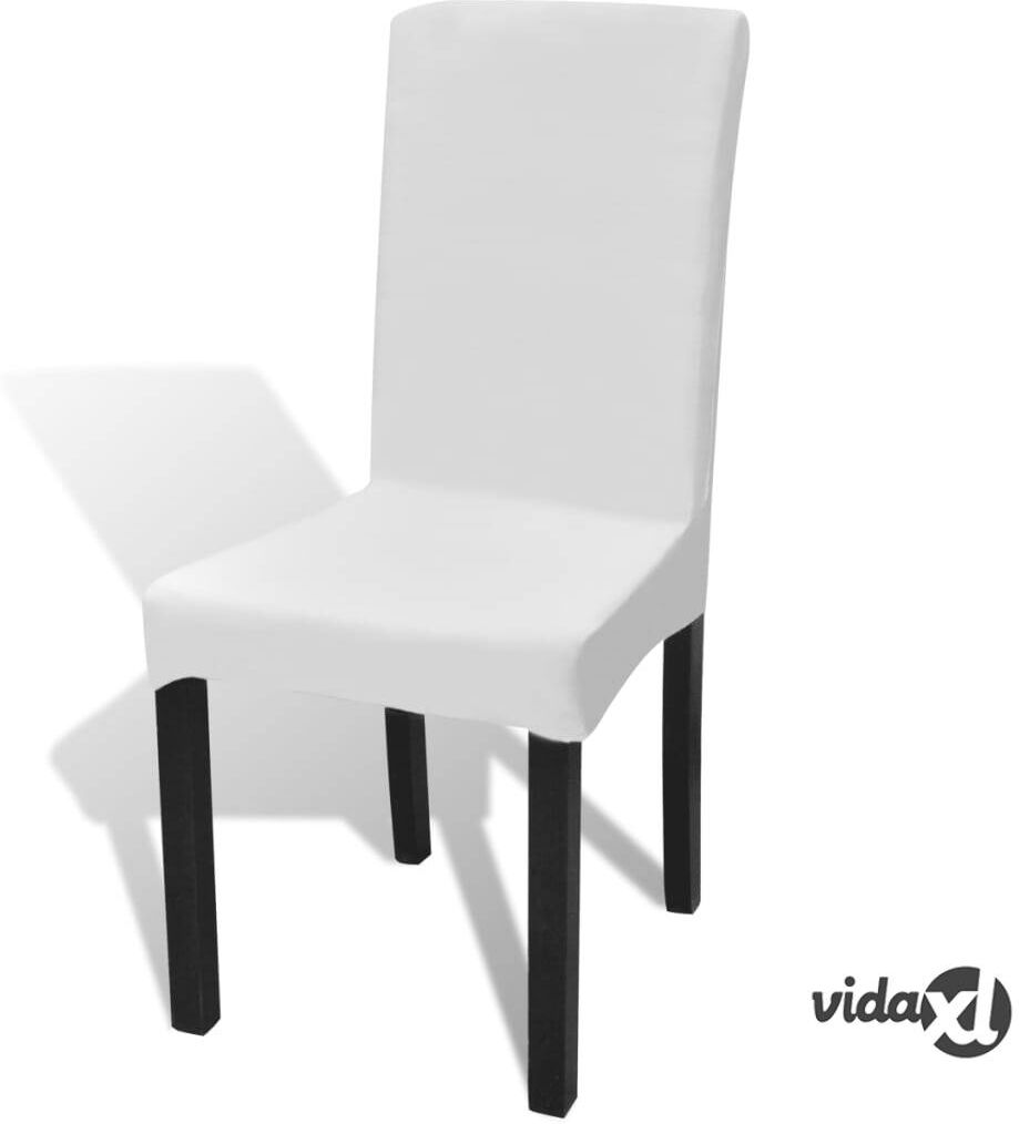 vidaXL 6 kpl Valkoinen Suora Joustava Tuolinsuoja vidaXL 6 kpl Valkoinen Suora Joustava Tuolinsuoja