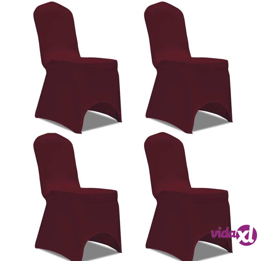 vidaXL Venyvät tuolinsuojat 4 kpl Viininpunainen