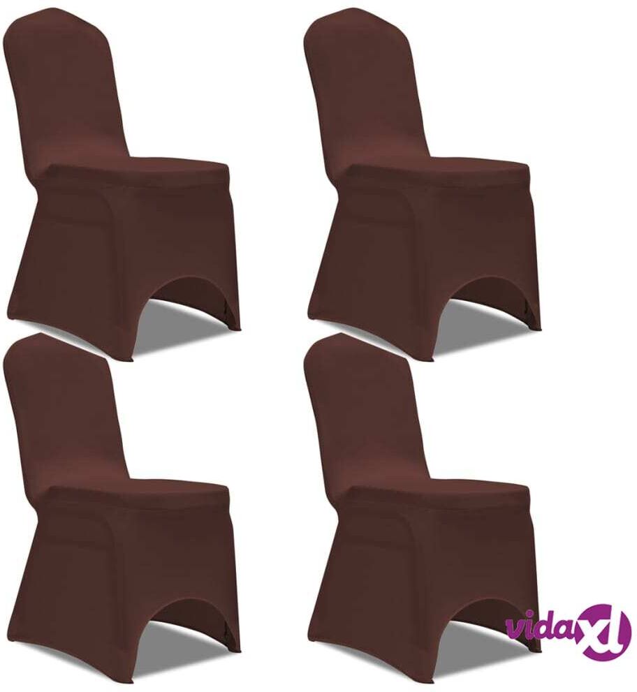 vidaXL Venyvät tuolinsuojat 4 kpl Ruskea vidaXL Venyvät tuolinsuojat 4 kpl Ruskea