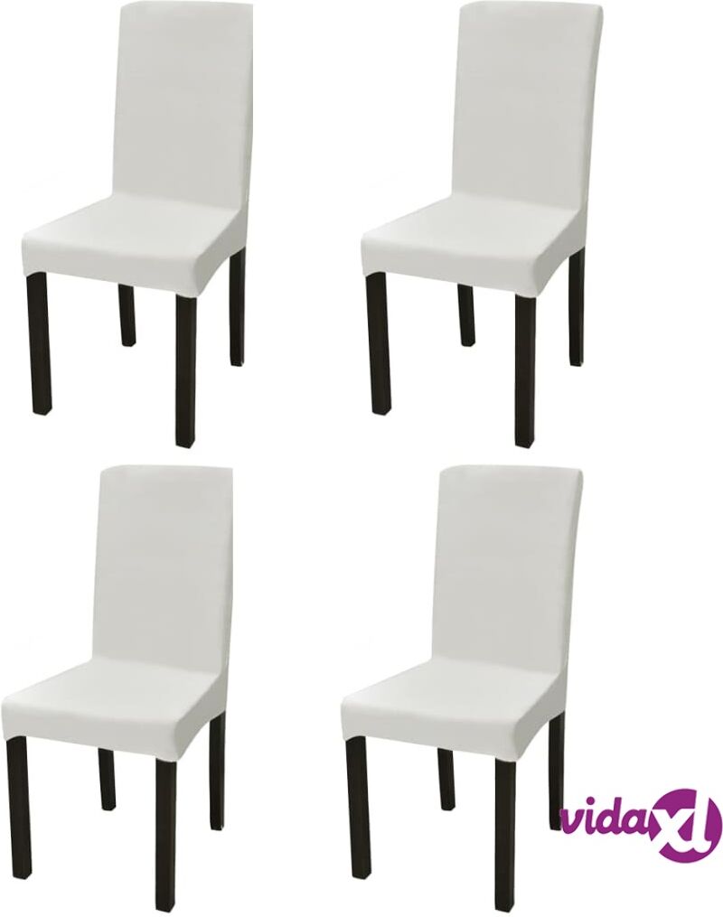 vidaXL Suora Venyvä tuolinsuoja 4 kpl Kermanvärinen vidaXL Suora Venyvä tuolinsuoja 4 kpl Kermanvärinen