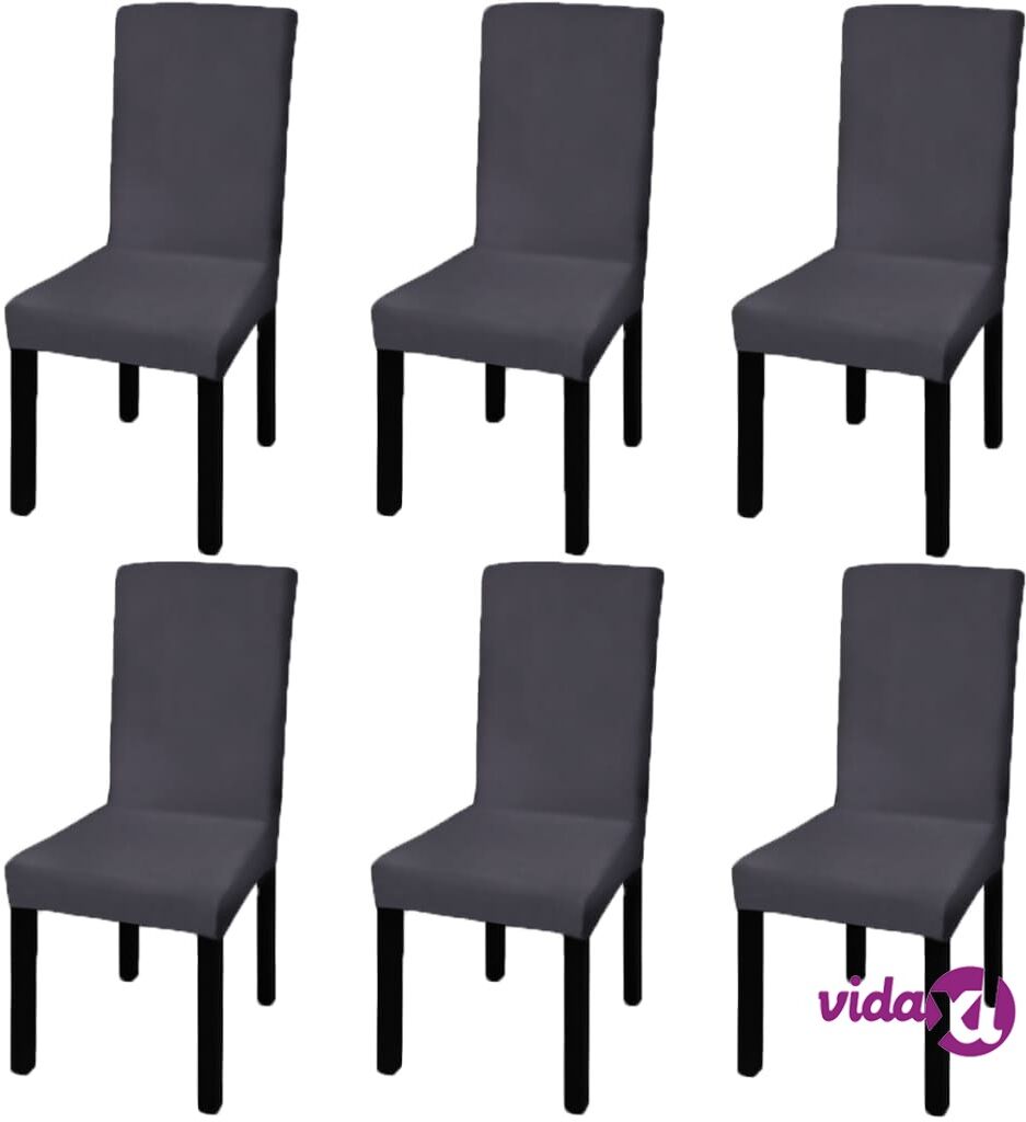 vidaXL Suora joustava tuolinpäällinen 6 kpl Antrasiitti vidaXL Suora joustava tuolinpäällinen 6 kpl Antrasiitti