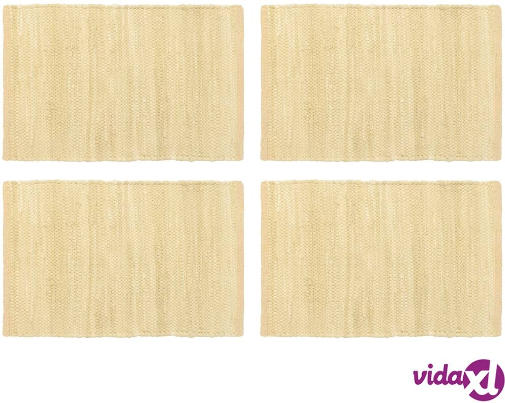 vidaXL Tabletit 4 kpl Chindi-beige 30x45cm puuvilla vidaXL Tabletit 4 kpl Chindi-beige 30x45cm puuvilla