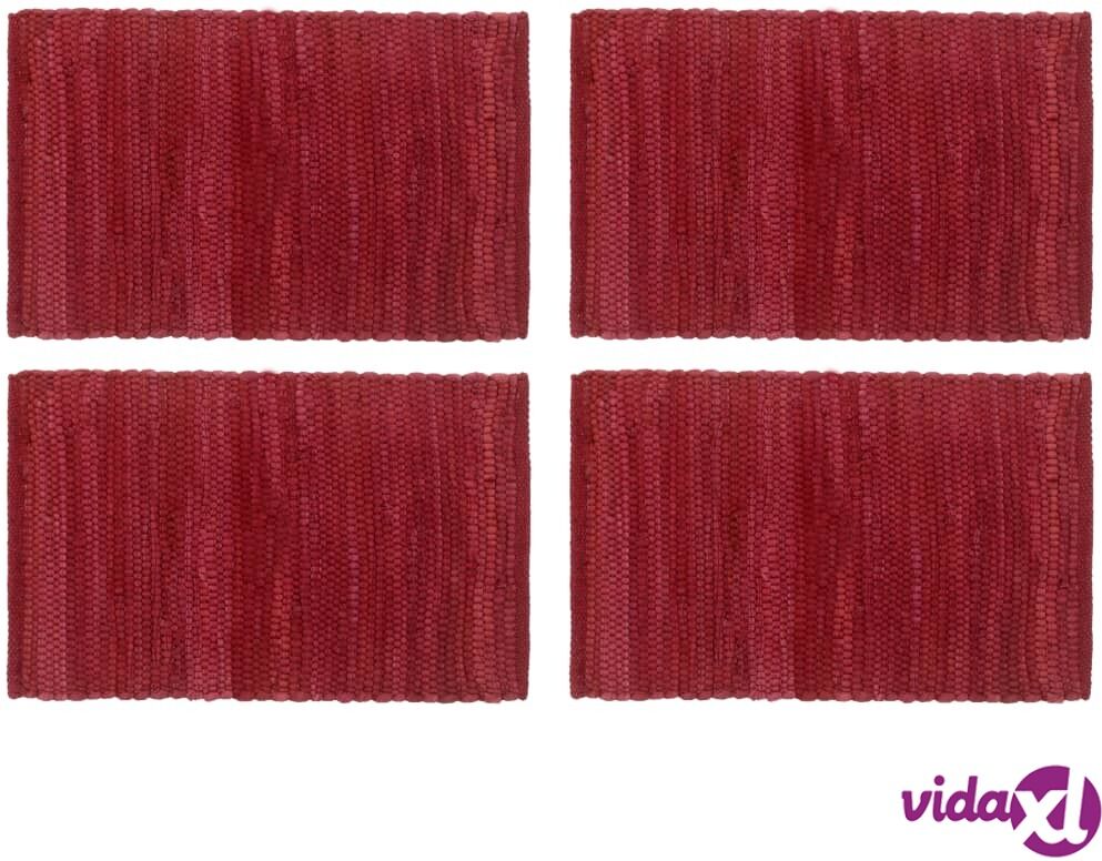 vidaXL Tabletit 4 kpl Chindi-viininpunainen 30x45cm puuvilla vidaXL Tabletit 4 kpl Chindi-viininpunainen 30x45cm puuvilla