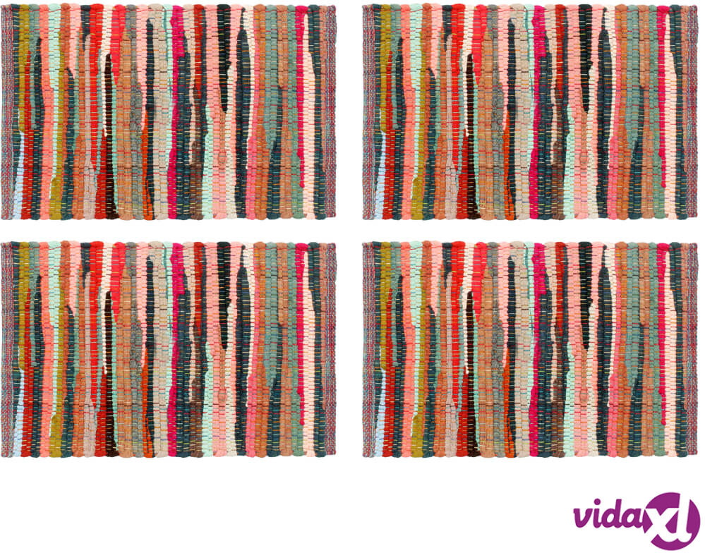 vidaXL Tabletit 4 kpl Chindi-monivärinen 30x45cm puuvilla vidaXL Tabletit 4 kpl Chindi-monivärinen 30x45cm puuvilla