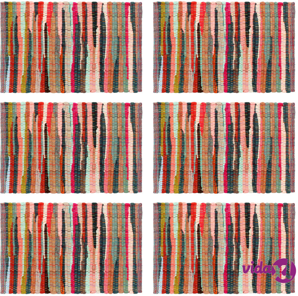 vidaXL Tabletit 6 kpl Chindi-monivärinen 30x45cm puuvilla vidaXL Tabletit 6 kpl Chindi-monivärinen 30x45cm puuvilla