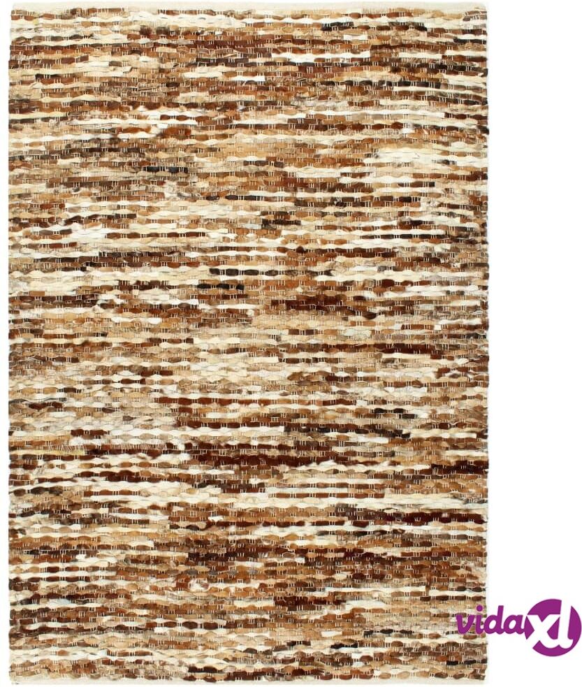 vidaXL Matto aito karvapeitteinen nahka 160x230 cm ruskea/valkoinen vidaXL Matto aito karvapeitteinen nahka 160x230 cm ruskea/valkoinen