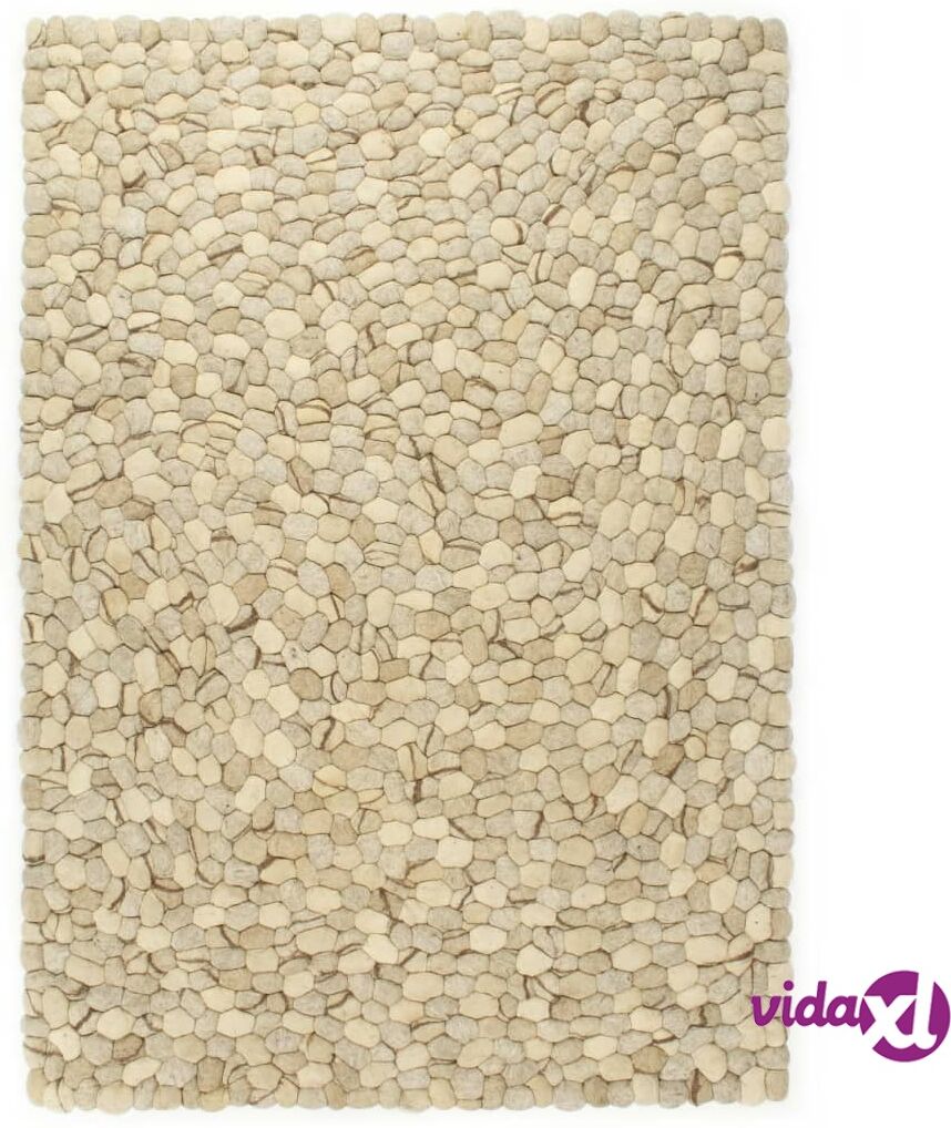 vidaXL Matto villahuopa pikkukivet 80x150 cm beige/harmaa/ruskea vidaXL Matto villahuopa pikkukivet 80x150 cm beige/harmaa/ruskea