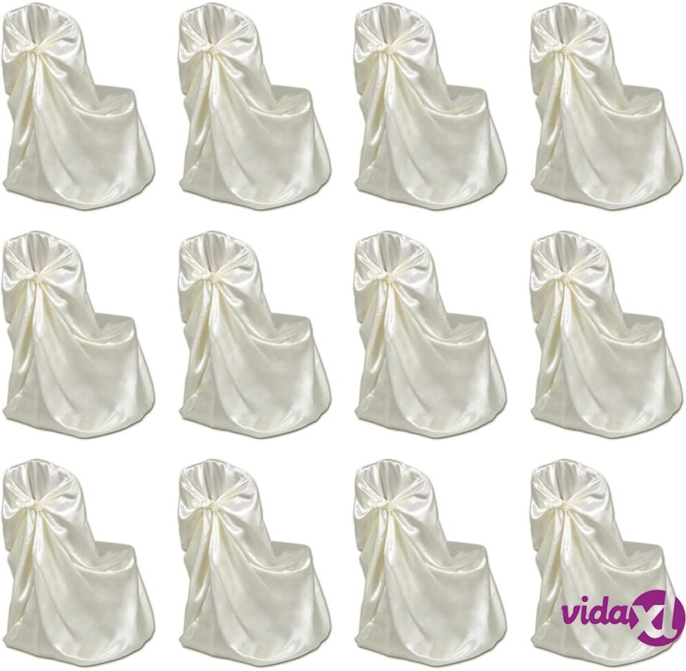 vidaXL Tuolinpäällinen hääjuhliin kerma 12 kpl vidaXL Tuolinpäällinen hääjuhliin kerma 12 kpl