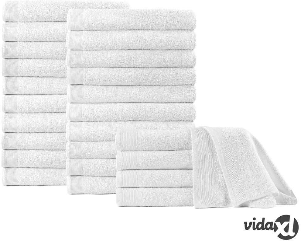 vidaXL Suihkupyyhkeet 25 kpl puuvilla 350 g/m² 70 x 140 cm valkoinen vidaXL Suihkupyyhkeet 25 kpl puuvilla 350 g/m² 70 x 140 cm valkoinen