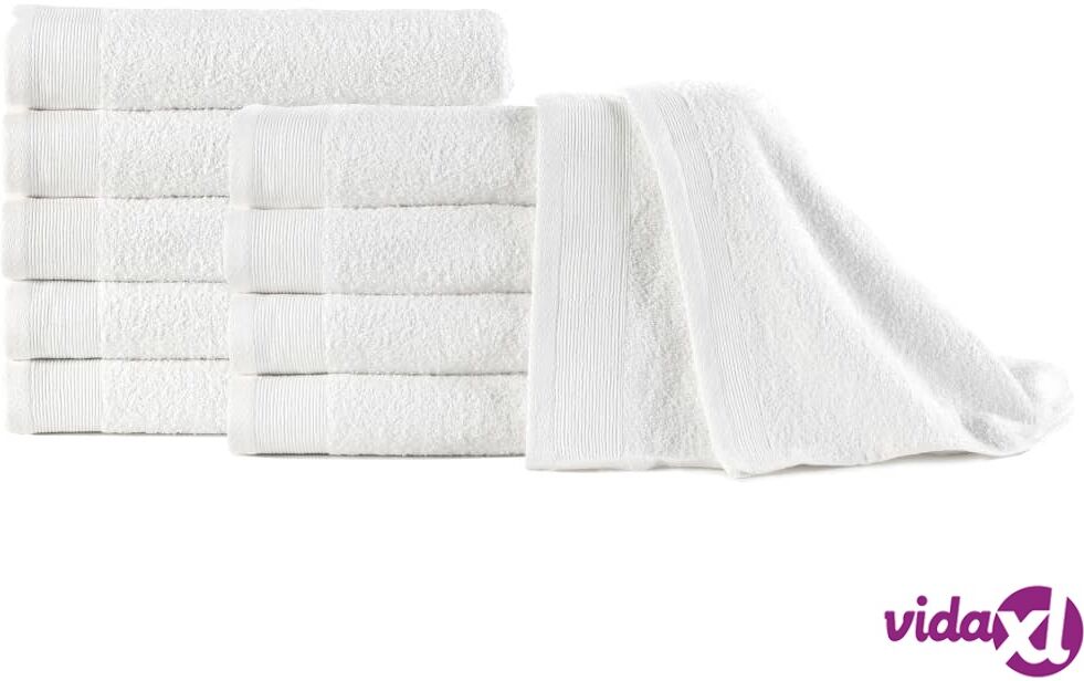 vidaXL Käsipyyhkeet 10 kpl puuvilla 350 g/m² 50 x 100 cm valkoinen vidaXL Käsipyyhkeet 10 kpl puuvilla 350 g/m² 50 x 100 cm valkoinen
