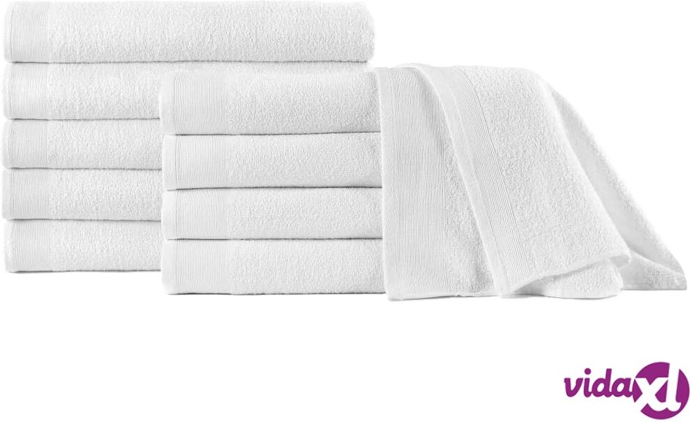 vidaXL Suihkupyyhkeet 10 kpl puuvilla 350 g/m² 70 x 140 cm valkoinen vidaXL Suihkupyyhkeet 10 kpl puuvilla 350 g/m² 70 x 140 cm valkoinen