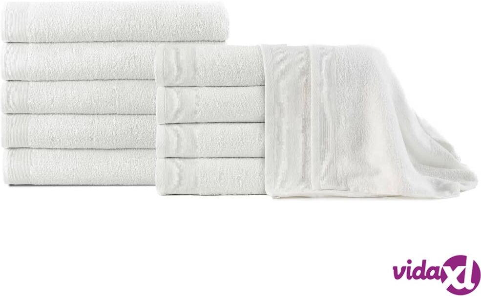 vidaXL Kylpypyyhkeet 10 kpl puuvilla 350 g/m² 100 x 150 cm valkoinen vidaXL Kylpypyyhkeet 10 kpl puuvilla 350 g/m² 100 x 150 cm valkoinen