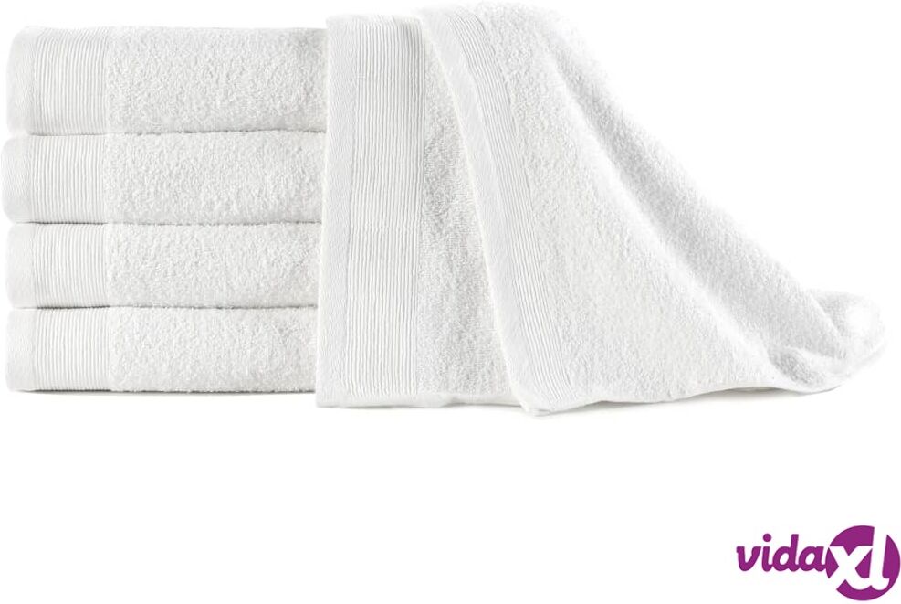 vidaXL Käsipyyhkeet 5 kpl puuvilla 450 g/m² 50 x 100 cm valkoinen vidaXL Käsipyyhkeet 5 kpl puuvilla 450 g/m² 50 x 100 cm valkoinen