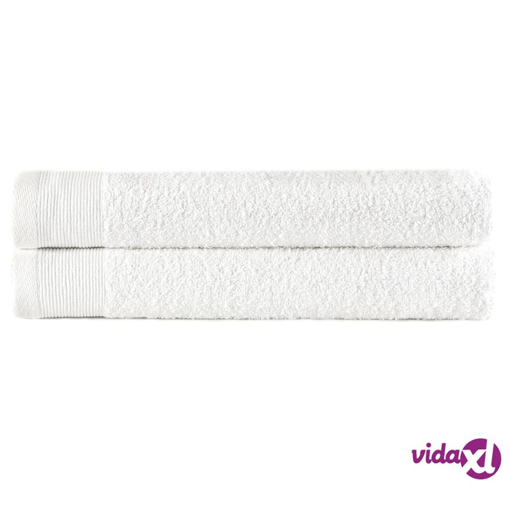 vidaXL Käsipyyhkeet 2 kpl puuvilla 450 g/m² 50 x 100 cm valkoinen