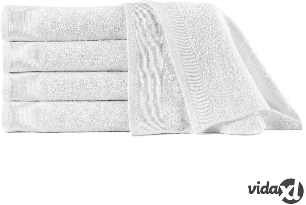 vidaXL Suihkupyyhkeet 5 kpl puuvilla 450 g/m² 70 x 140 cm valkoinen vidaXL Suihkupyyhkeet 5 kpl puuvilla 450 g/m² 70 x 140 cm valkoinen