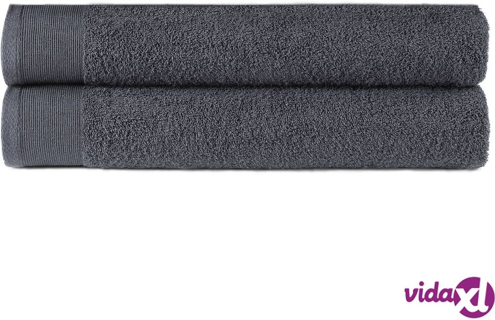 vidaXL Suihkupyyhesarja 2 kpl puuvilla 450 g/m² 70x140 cm antrasiitti vidaXL Suihkupyyhesarja 2 kpl puuvilla 450 g/m² 70x140 cm antrasiitti