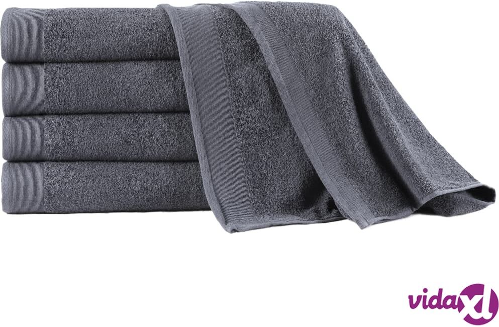 vidaXL Kylpypyyhesetti 5 kpl puuvilla 450 g/m² 100x150 cm antrasiitti vidaXL Kylpypyyhesetti 5 kpl puuvilla 450 g/m² 100x150 cm antrasiitti