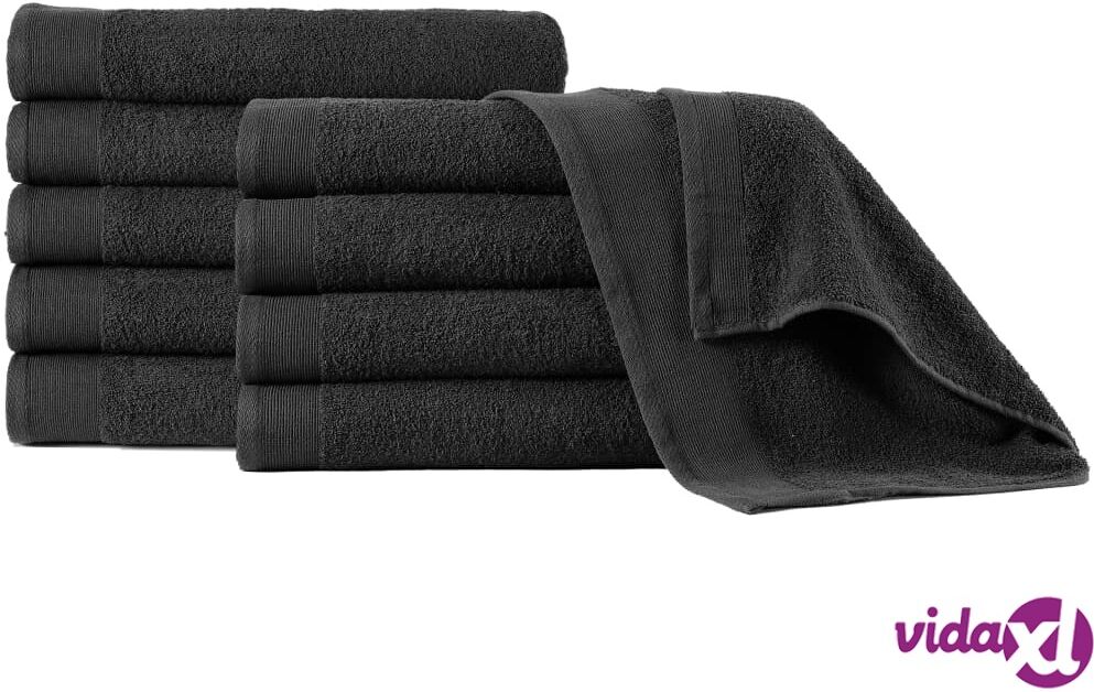 vidaXL Käsipyyhkeet 5 kpl puuvilla 450 g/m² 50 x 100 cm musta vidaXL Käsipyyhkeet 5 kpl puuvilla 450 g/m² 50 x 100 cm musta