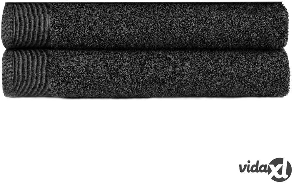 vidaXL Suihkupyyhesetti 2 kpl puuvilla 450 g/m² 70 x 140 cm musta vidaXL Suihkupyyhesetti 2 kpl puuvilla 450 g/m² 70 x 140 cm musta