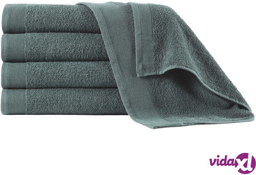vidaXL Suihkupyyhkeet 5 kpl puuvilla 450 g/m² 70 x 140 cm vihreä vidaXL Suihkupyyhkeet 5 kpl puuvilla 450 g/m² 70 x 140 cm vihreä