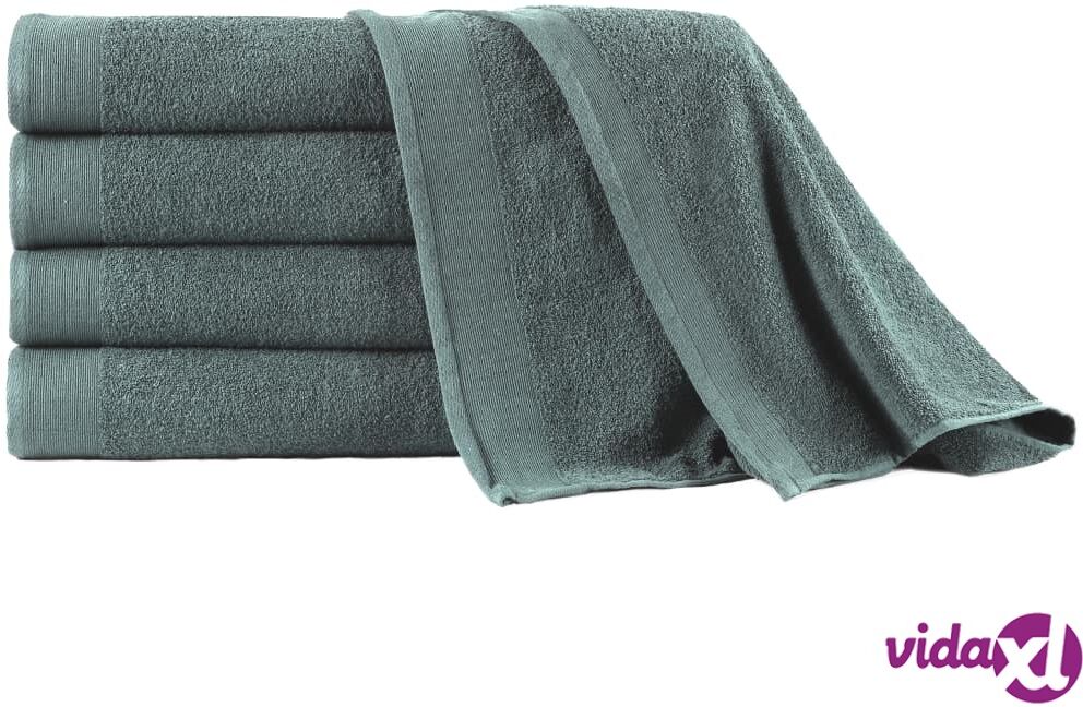 vidaXL Kylpypyyhesetti 5 kpl puuvilla 450 g/m² 100x150 cm vihreä vidaXL Kylpypyyhesetti 5 kpl puuvilla 450 g/m² 100x150 cm vihreä