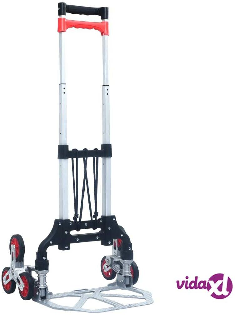 vidaXL Kokoontaittuva porraskärry 70 kg alumiini hopea vidaXL Kokoontaittuva porraskärry 70 kg alumiini hopea