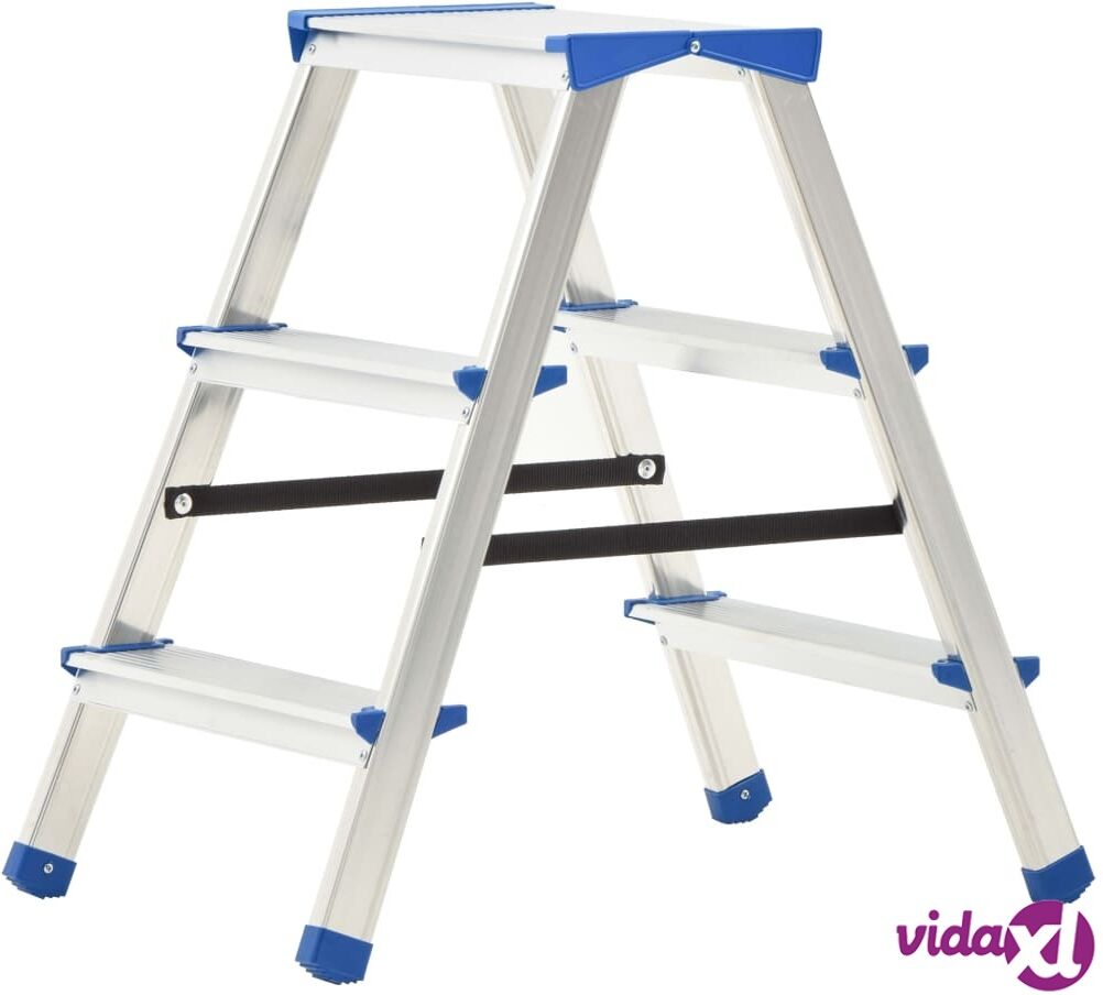 vidaXL Alumiiniset kaksipuoliset tikkaat 3 askelmaa 67 cm vidaXL Alumiiniset kaksipuoliset tikkaat 3 askelmaa 67 cm