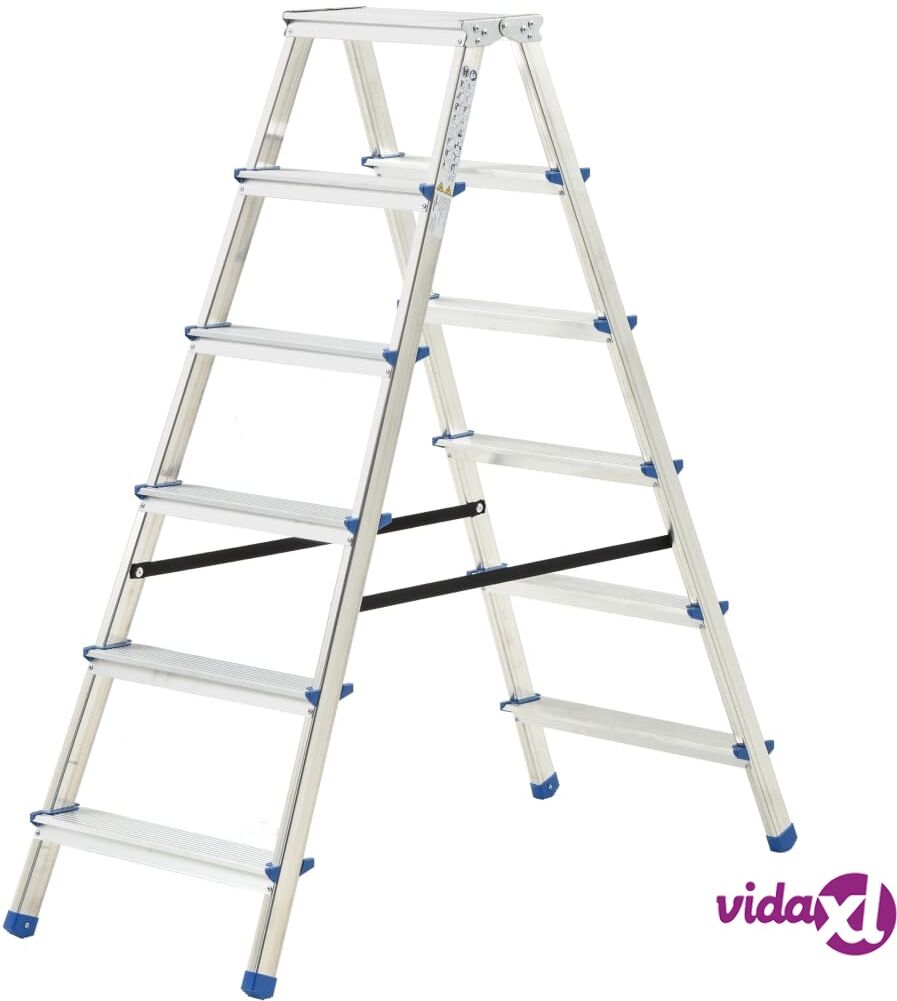 vidaXL Alumiiniset kaksipuoliset tikkaat 6 askelmaa 136 cm vidaXL Alumiiniset kaksipuoliset tikkaat 6 askelmaa 136 cm