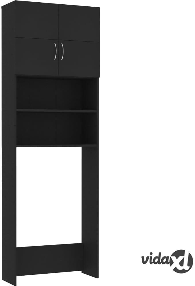 vidaXL Pesukonekaappi musta 64x25,5x190 cm lastulevy vidaXL Pesukonekaappi musta 64x25,5x190 cm lastulevy
