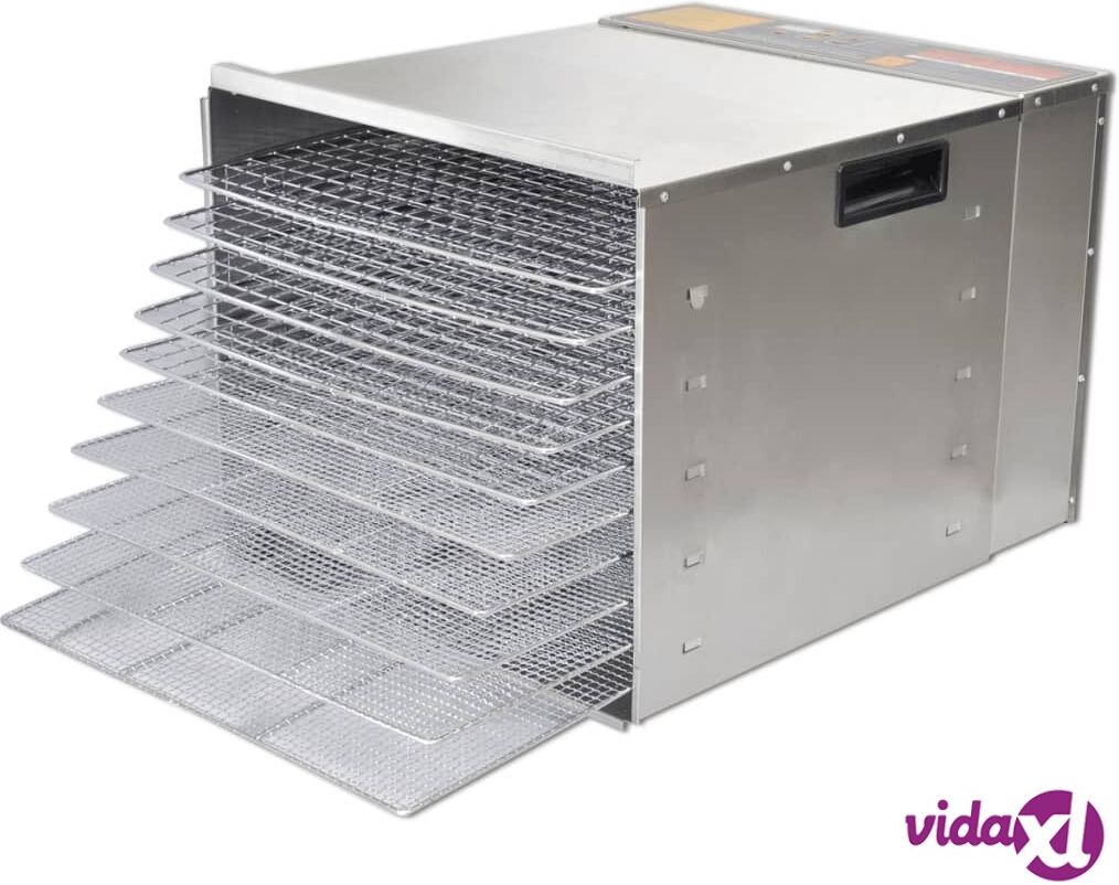 vidaXL Ruokakuivuri 10 tarjottimella ruostumaton teräs vidaXL Ruokakuivuri 10 tarjottimella ruostumaton teräs