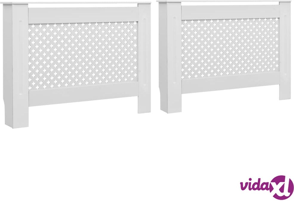 vidaXL Lämpöpatterin suojat 2 kpl valkoinen 112x19x81,5 cm MDF vidaXL Lämpöpatterin suojat 2 kpl valkoinen 112x19x81,5 cm MDF