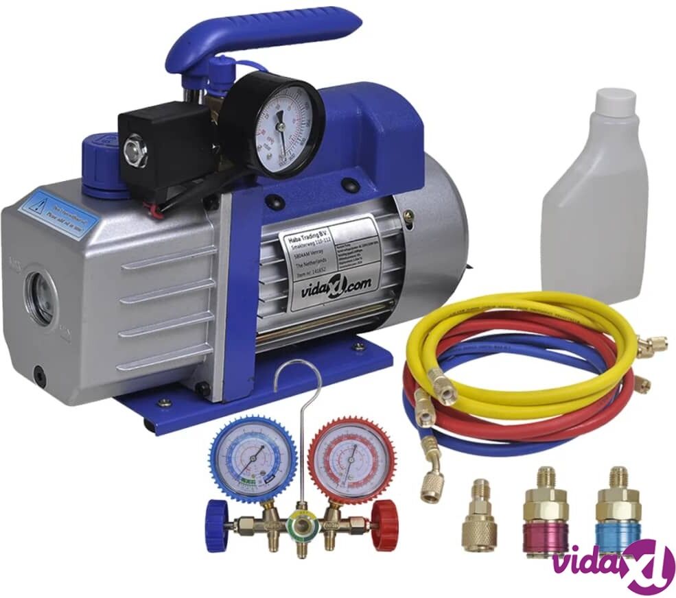 vidaXL Yksivaiheinen tyhjiöpumppu 2-suuntaisella mittarisarjalla vidaXL Yksivaiheinen tyhjiöpumppu 2-suuntaisella mittarisarjalla