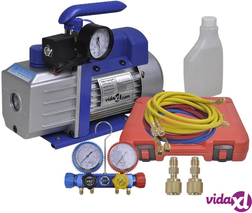 vidaXL Yksivaiheinen tyhjiöpumppu 4-suuntaisella mittarisarjalla vidaXL Yksivaiheinen tyhjiöpumppu 4-suuntaisella mittarisarjalla