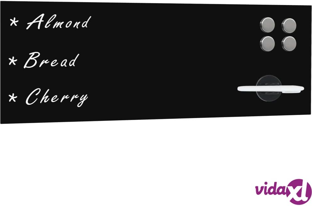 vidaXL Seinäkiinnitteinen magneettinen musta tussitaulu lasi 60x20 cm vidaXL Seinäkiinnitteinen magneettinen musta tussitaulu lasi 60x20 cm